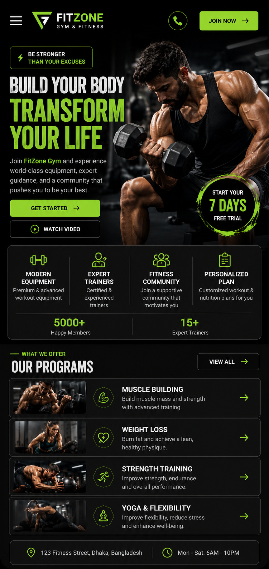 Gym Mobile View