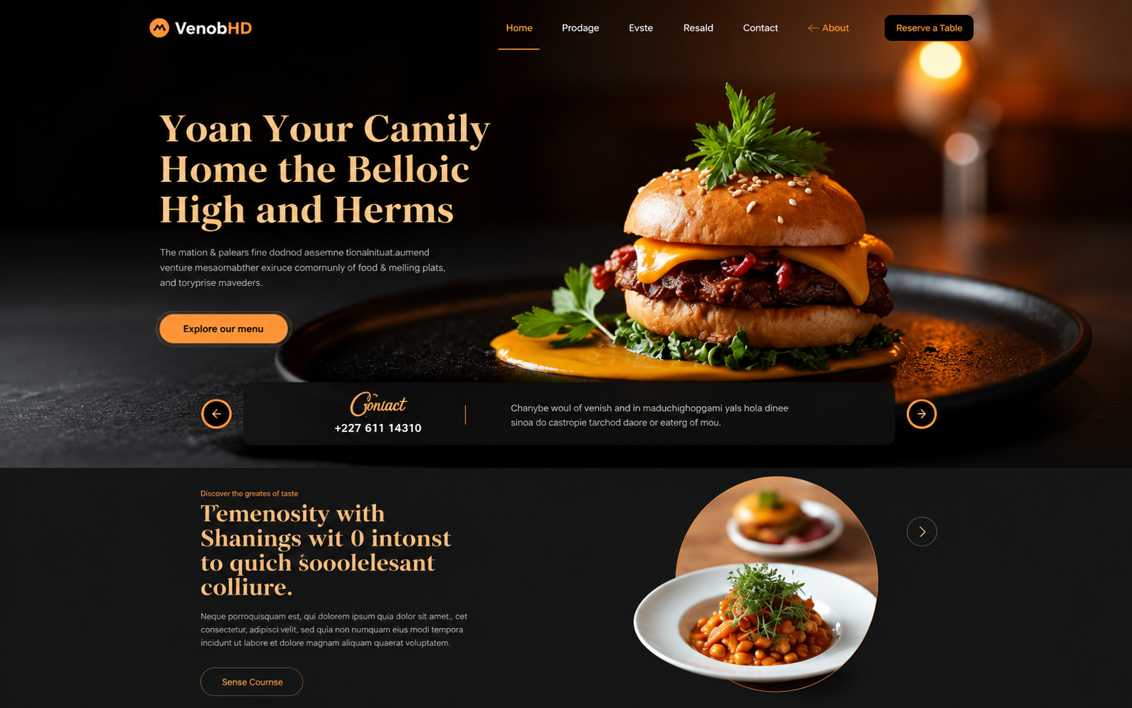 Restaurant Demo Website Screenshot