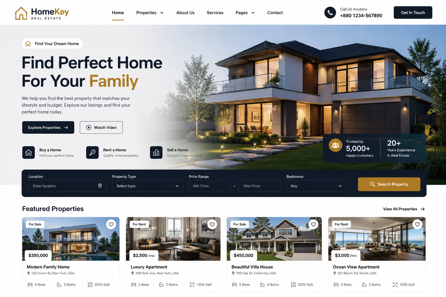 Real Estate Demo Website Screenshot